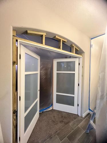 building drywall and door installation