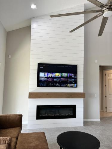 new fireplace with TV